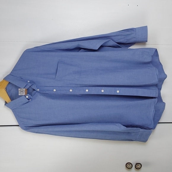Brooks Brothers- Mens Blue Button down Longsleeve Shirt Pocket Dress Sz.Large - Picture 1 of 9